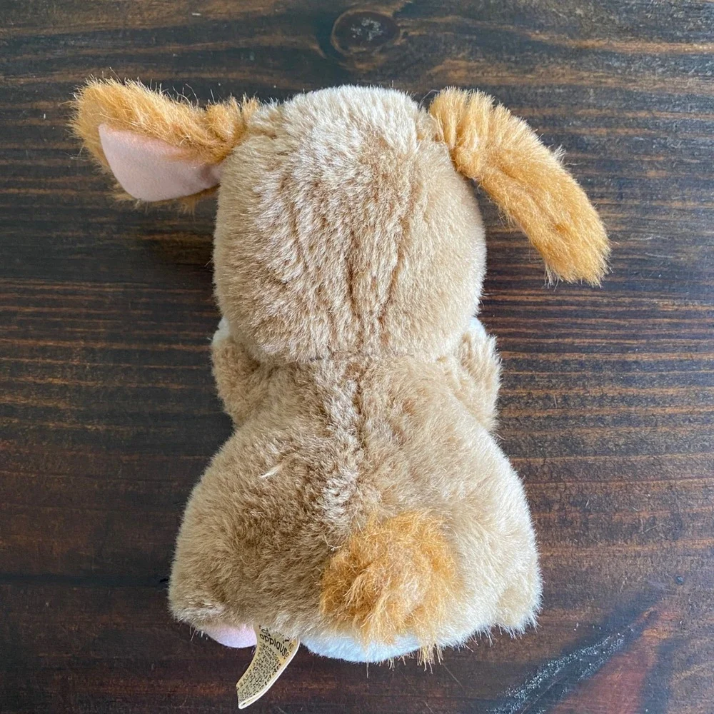 Vintage 1985 Applause Little Beggar Puppy Dog Plush Tan White‎ Floppy 8
